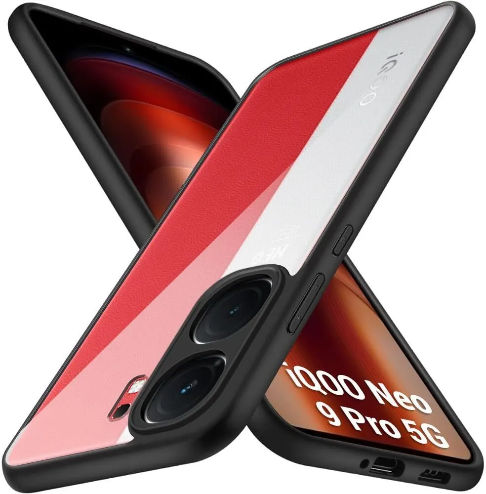 Micvir Back Cover for iQOO Neo 9 Pro 5G (Transparent, Black, Shock Proof, Plastic, Silicon, Pack of: 1)