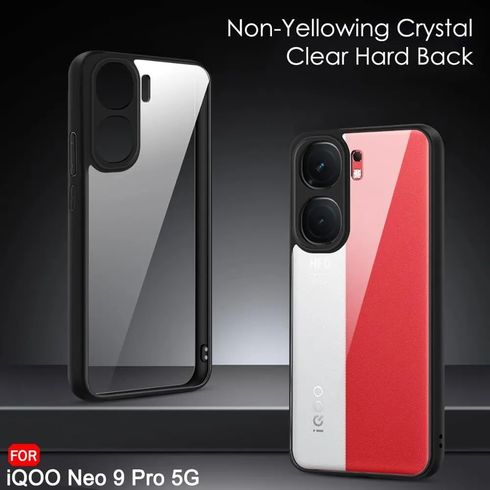Micvir Back Cover for iQOO Neo 9 Pro 5G (Transparent, Black, Shock Proof, Plastic, Silicon, Pack of: 1) — image 2 of 5