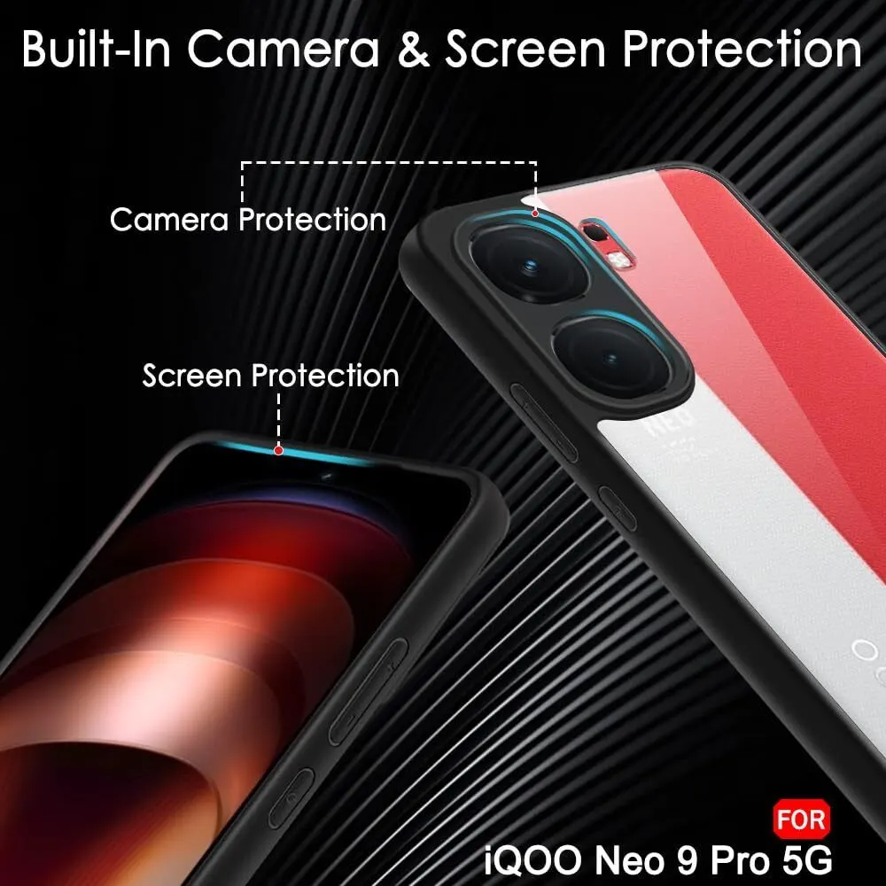 Micvir Back Cover for iQOO Neo 9 Pro 5G (Transparent, Black, Shock Proof, Plastic, Silicon, Pack of: 1) — image 3 of 5