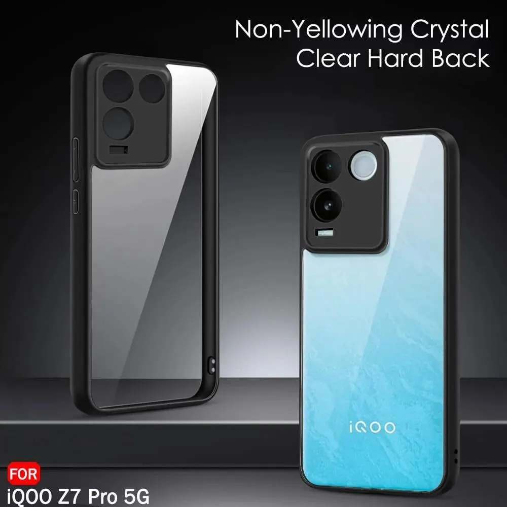Micvir Back Cover for iQOO Z7 Pro 5G (Transparent, Black, Shock Proof, Plastic, Silicon, Pack of: 1) — image 2 of 5