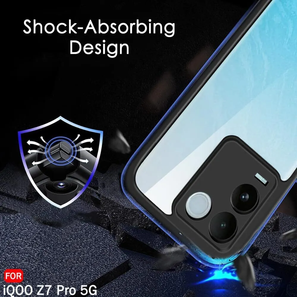 Micvir Back Cover for iQOO Z7 Pro 5G (Transparent, Black, Shock Proof, Plastic, Silicon, Pack of: 1) — image 4 of 5