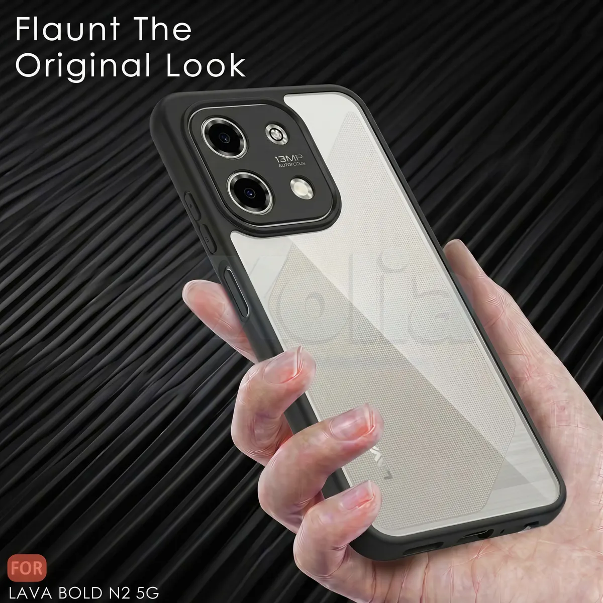 Xolia Back Cover for LAVA Bold N2 5G (Transparent, Black, Shock Proof, Plastic, Silicon, Pack of: 1) — image 4 of 4