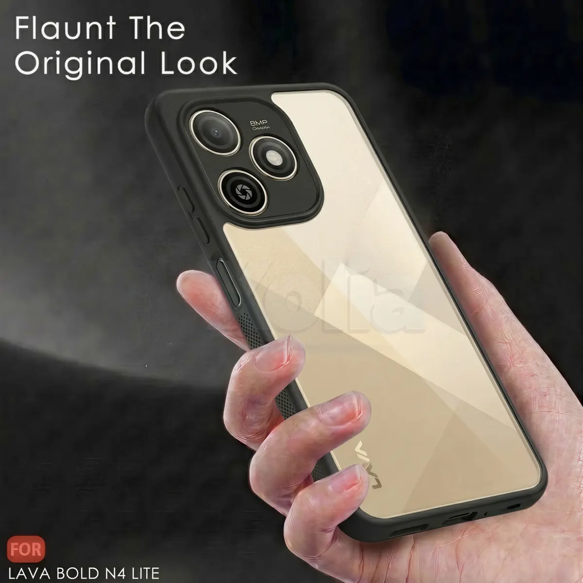 Xolia Back Cover for Lava Bold N4 Lite (Transparent, Black, Shock Proof, Plastic, Silicon, Pack of: 1) — image 4 of 4