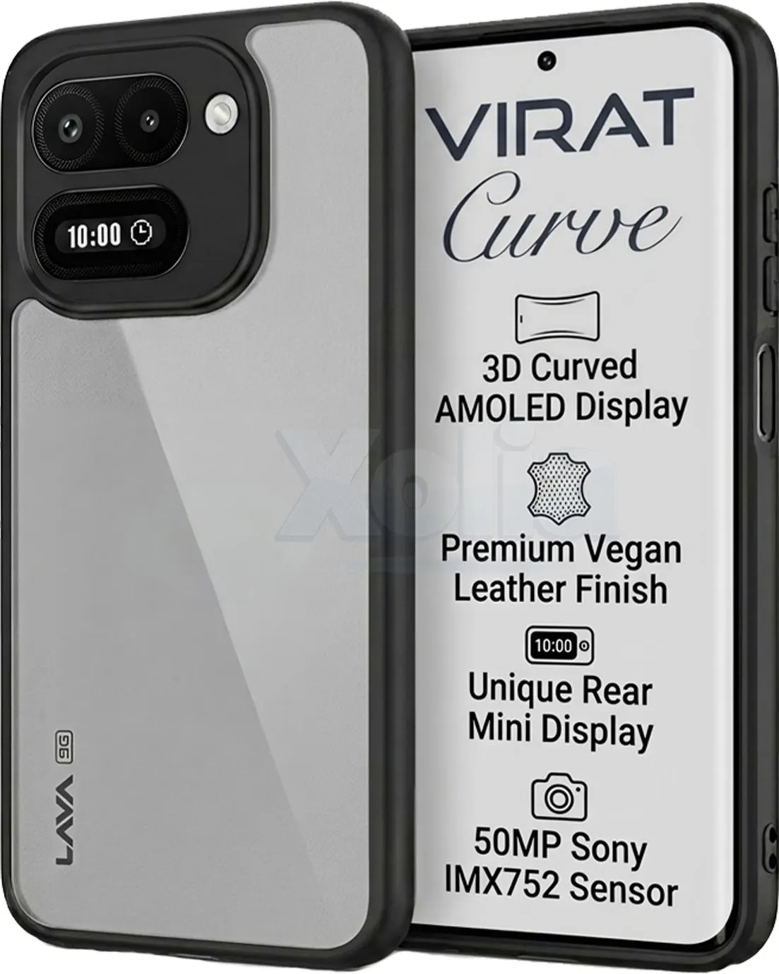 Xolia Back Cover for LAVA Virat Curve 5G (Transparent, Black, Shock Proof, Plastic, Silicon, Pack of: 1)