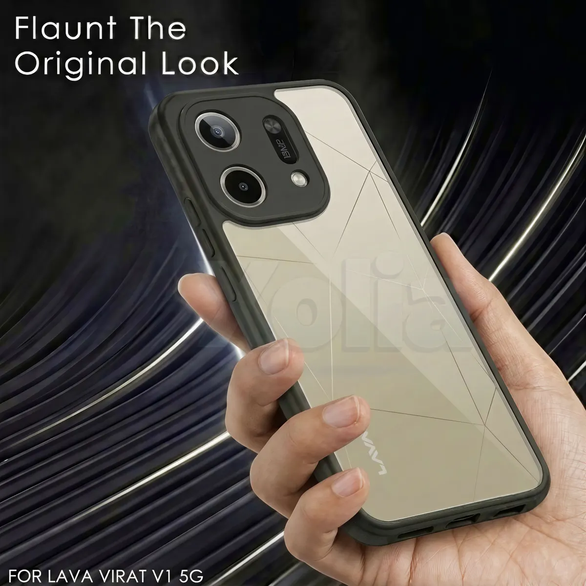 Xolia Back Cover for LAVA Virat V1 5G (Transparent, Black, Shock Proof, Plastic, Silicon, Pack of: 1) — image 4 of 4