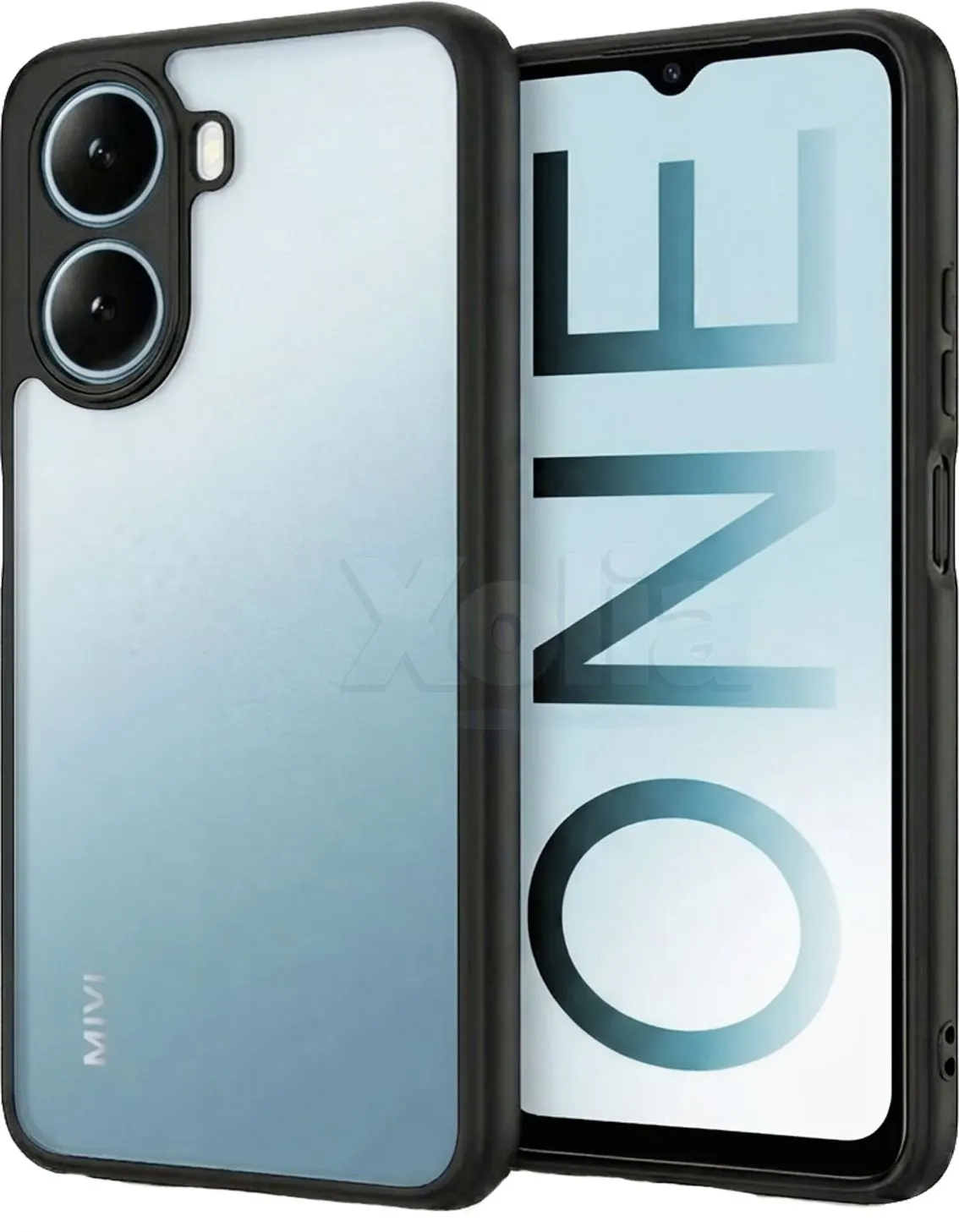 Xolia Back Cover for Mivi One 5G (Transparent, Black, Shock Proof, Plastic, Silicon, Pack of: 1)