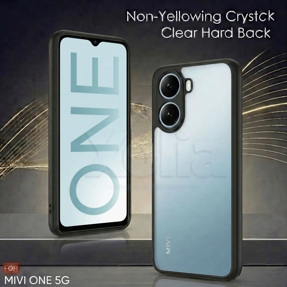 Xolia Back Cover for Mivi One 5G (Transparent, Black, Shock Proof, Plastic, Silicon, Pack of: 1) — image 2 of 4