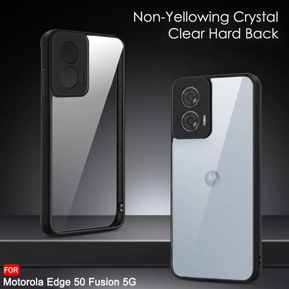 Micvir Back Cover for MOTOROLA Edge 50 Fusion (Transparent, Black, Shock Proof, Plastic, Silicon, Pack of: 1) — image 2 of 5