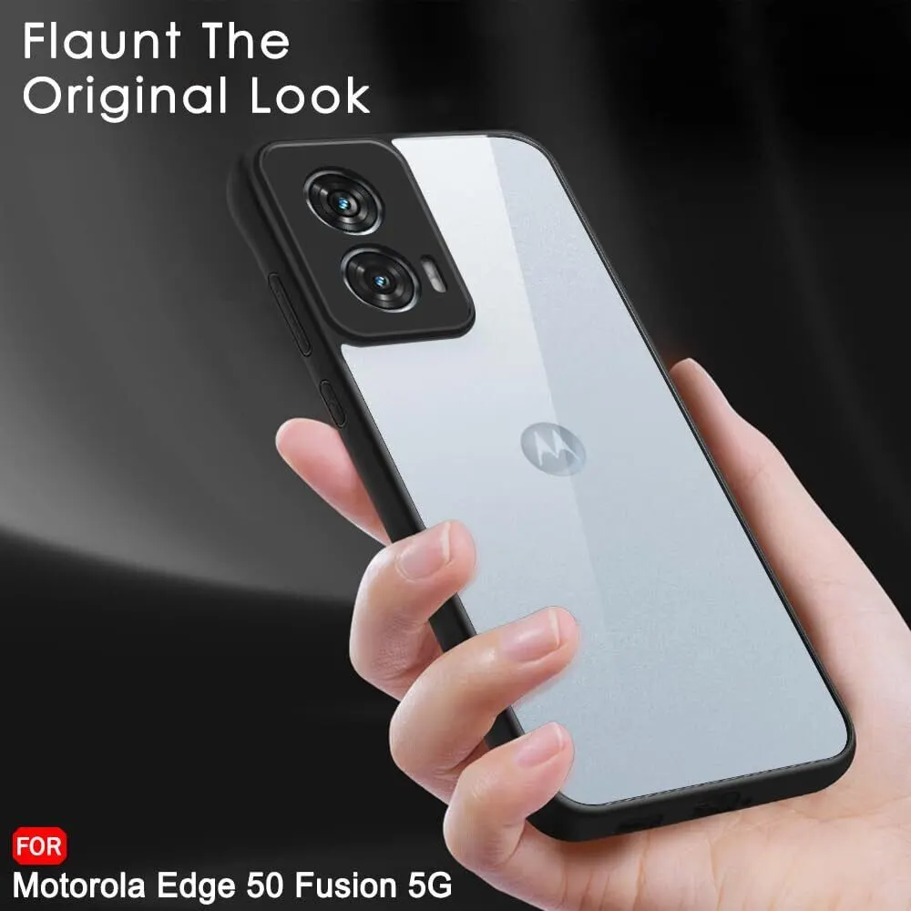 Micvir Back Cover for MOTOROLA Edge 50 Fusion (Transparent, Black, Shock Proof, Plastic, Silicon, Pack of: 1) — image 5 of 5