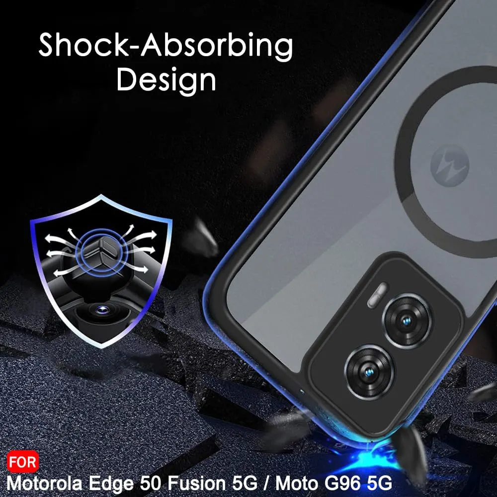 Micvir Back Cover for MOTOROLA Edge 50 Fusion (Black, Shock Proof, Plastic, Silicon, Pack of: 1) — image 4 of 5