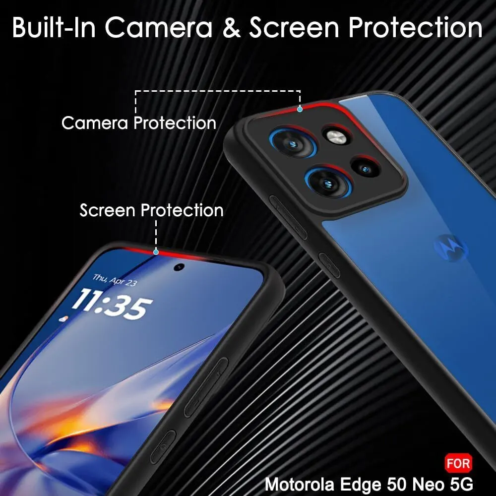 Micvir Back Cover for Motorola Edge 50 Neo (Transparent, Black, Shock Proof, Pack of: 1) — image 3 of 5