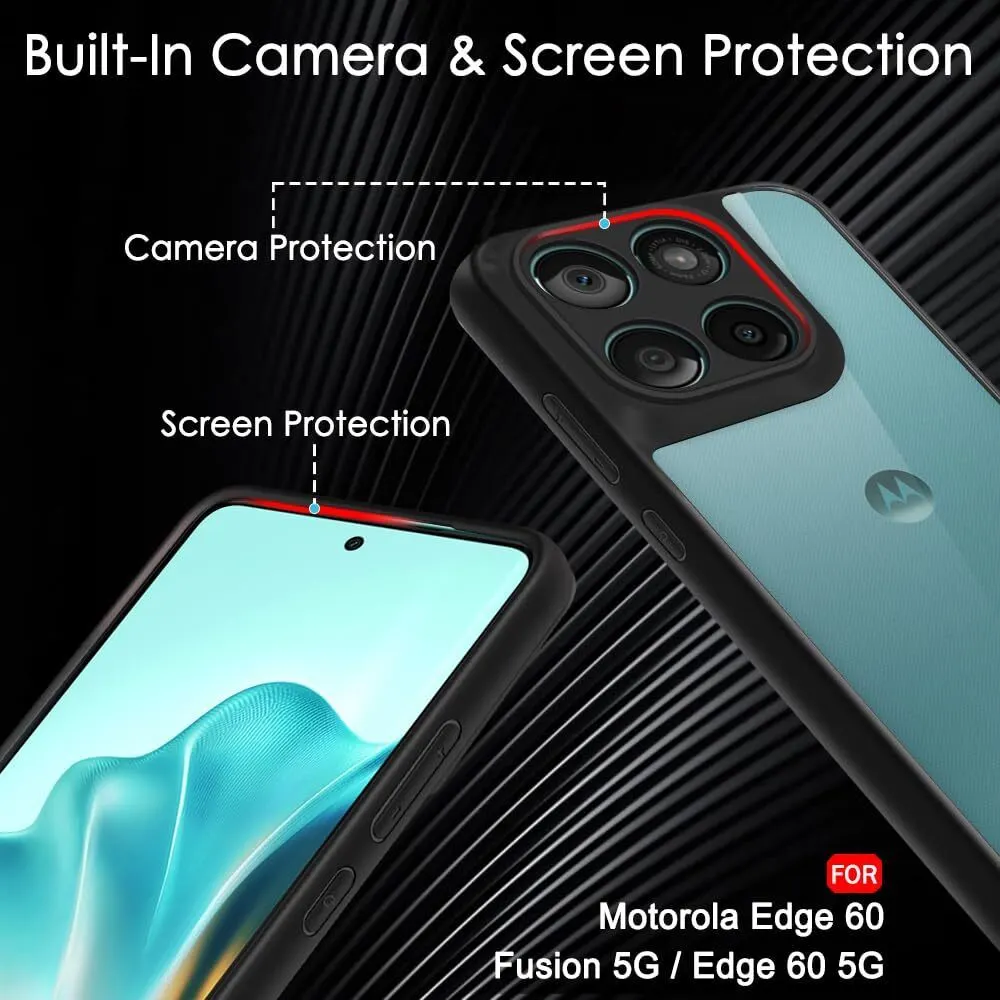 Micvir Back Cover for Motorola Edge 60 5G (Transparent, Black, Shock Proof, Plastic, Silicon, Pack of: 1) — image 3 of 5