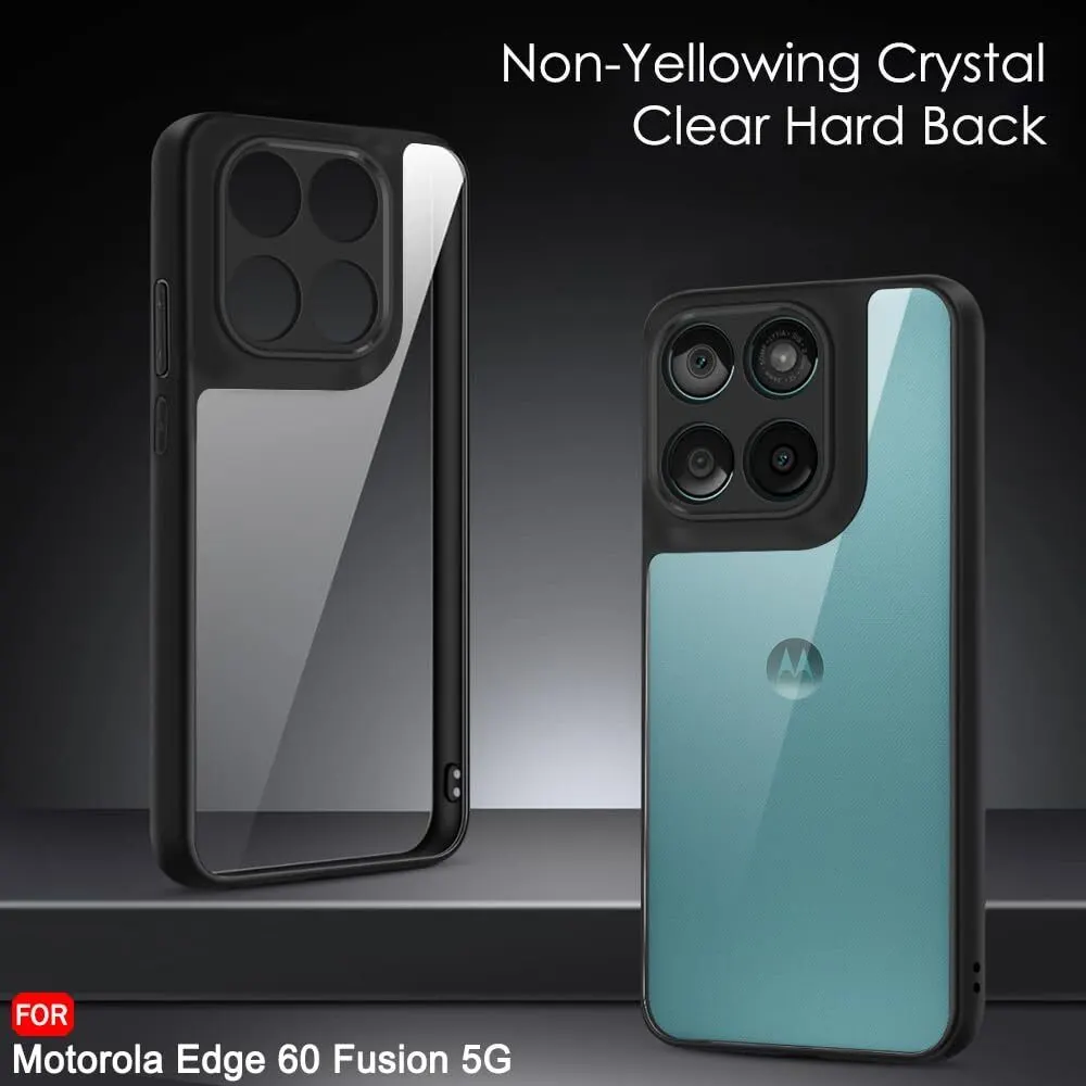 Micvir Back Cover for MOTOROLA Edge 60 Fusion 5G (Transparent, Black, Shock Proof, Plastic, Silicon, Pack of: 1) — image 2 of 5