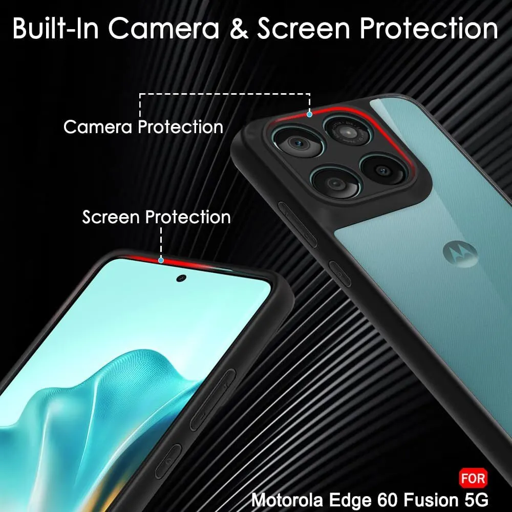 Micvir Back Cover for MOTOROLA Edge 60 Fusion 5G (Transparent, Black, Shock Proof, Plastic, Silicon, Pack of: 1) — image 3 of 5