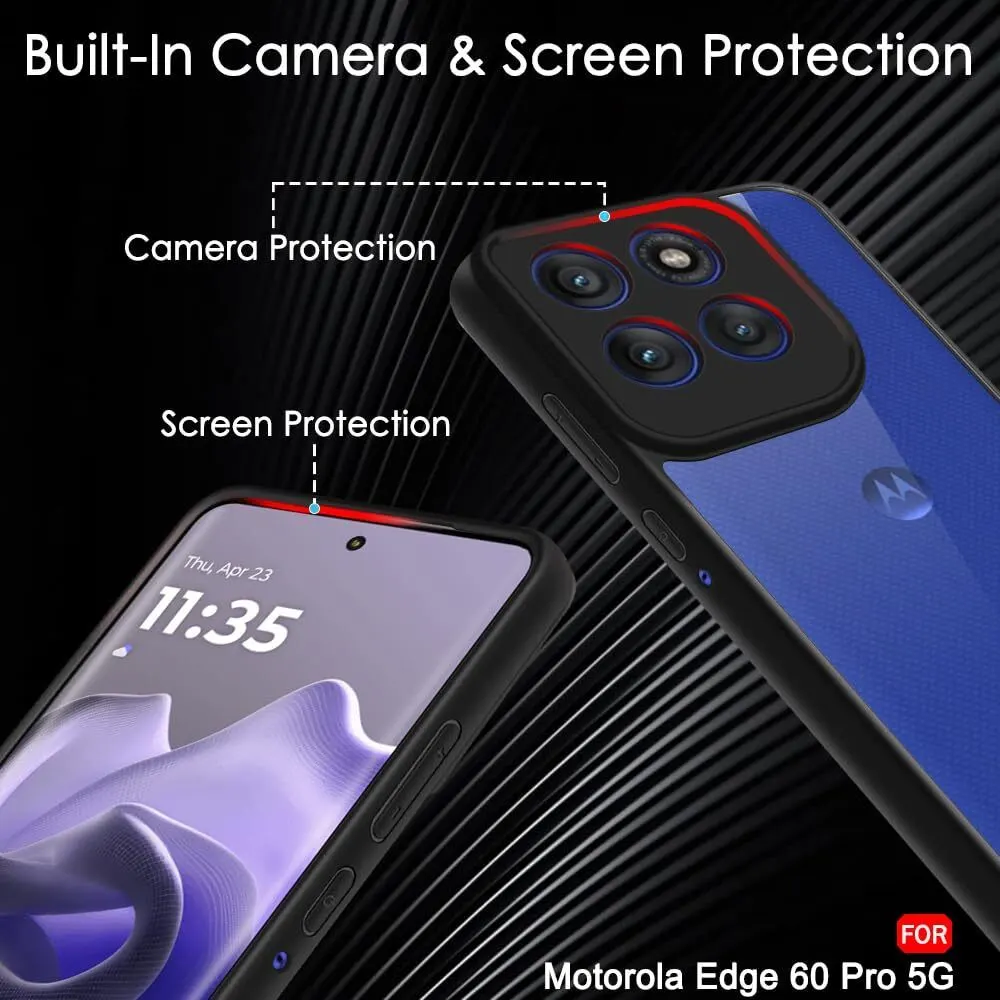 Micvir Back Cover for Motorola Edge 60 Pro 5G (Transparent, Black, Shock Proof, Plastic, Silicon, Pack of: 1) — image 3 of 5