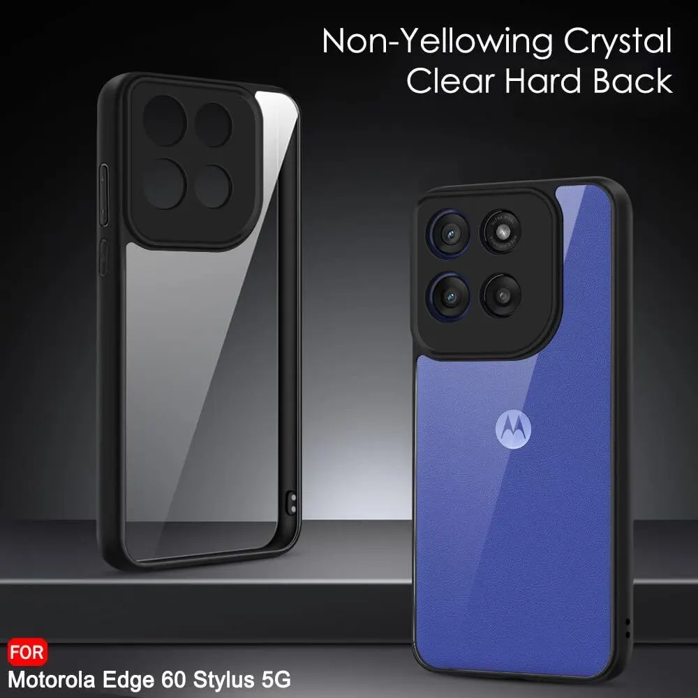 Micvir Back Cover for MOTOROLA Edge 60 Stylus (Transparent, Black, Shock Proof, Plastic, Silicon, Pack of: 1) — image 2 of 5