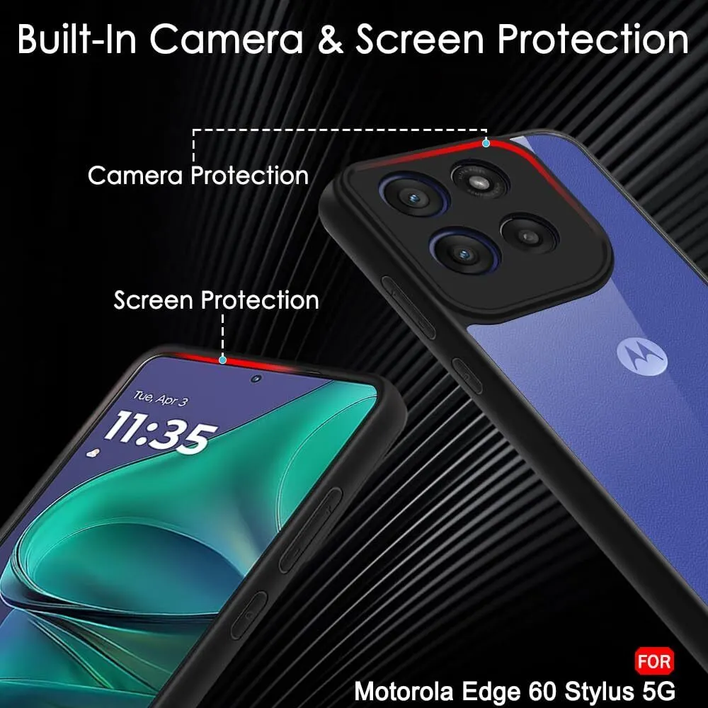 Micvir Back Cover for MOTOROLA Edge 60 Stylus (Transparent, Black, Shock Proof, Plastic, Silicon, Pack of: 1) — image 3 of 5