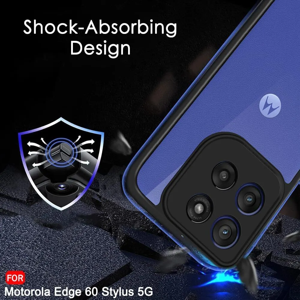 Micvir Back Cover for MOTOROLA Edge 60 Stylus (Transparent, Black, Shock Proof, Plastic, Silicon, Pack of: 1) — image 4 of 5
