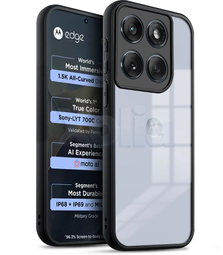 Xolia Back Cover for Motorola Edge 70 5G (Transparent, Black, Shock Proof, Pack of: 1)