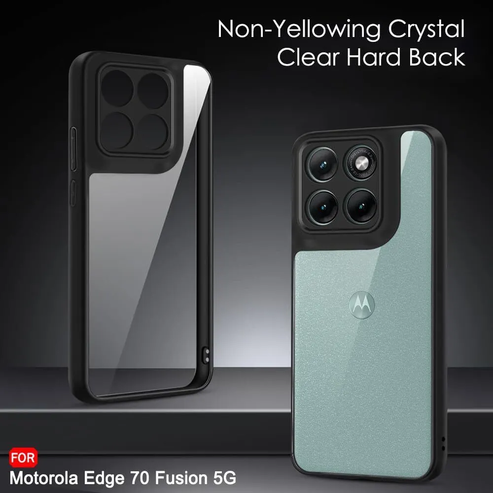 Xolia Back Cover for MOTOROLA Edge 70 Fusion 5G (Transparent, Black, Shock Proof, Plastic, Silicon, Pack of: 1) — image 3 of 5