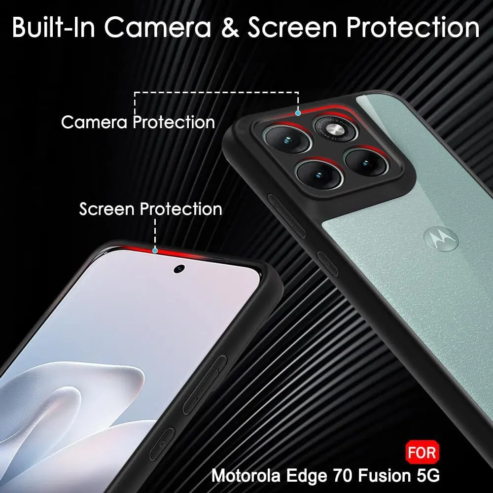 Xolia Back Cover for MOTOROLA Edge 70 Fusion 5G (Transparent, Black, Shock Proof, Plastic, Silicon, Pack of: 1) — image 4 of 5