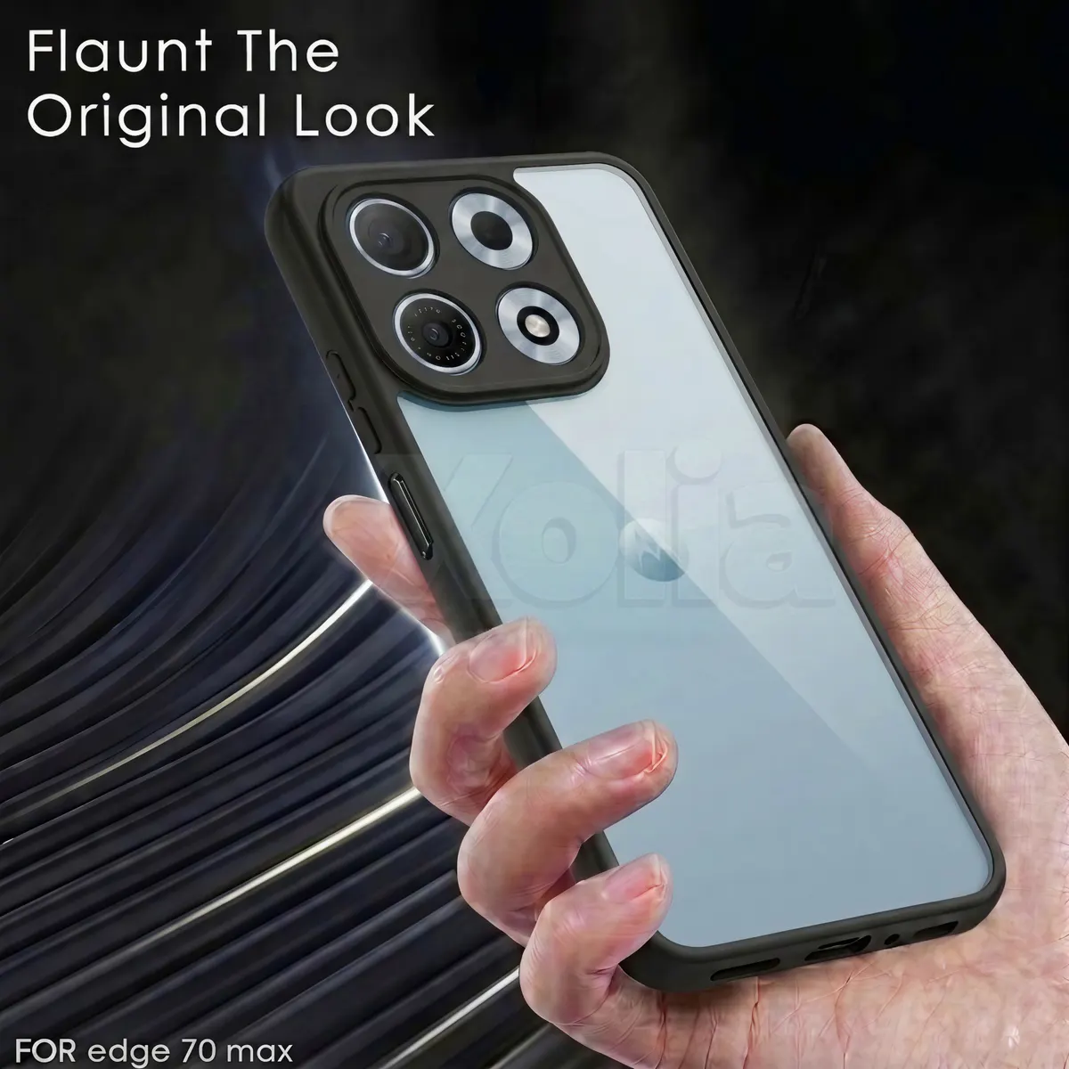 Xolia Back Cover for MOTOROLA Edge 70 Max (Transparent, Black, Shock Proof, Plastic, Pack of: 1) — image 5 of 5
