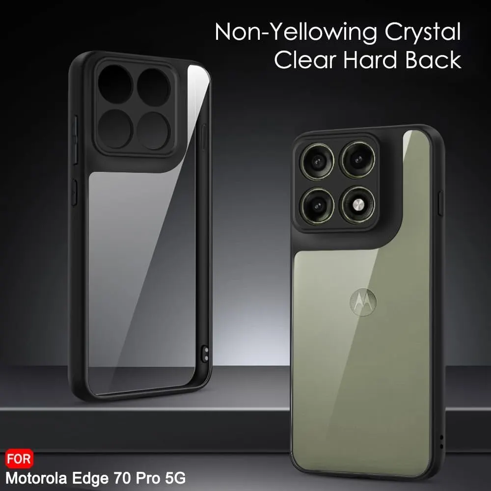 Xolia Back Cover for Motorola Edge 70 Pro Plus 5G (Transparent, Black, Shock Proof, Plastic, Silicon, Pack of: 1) — image 3 of 5