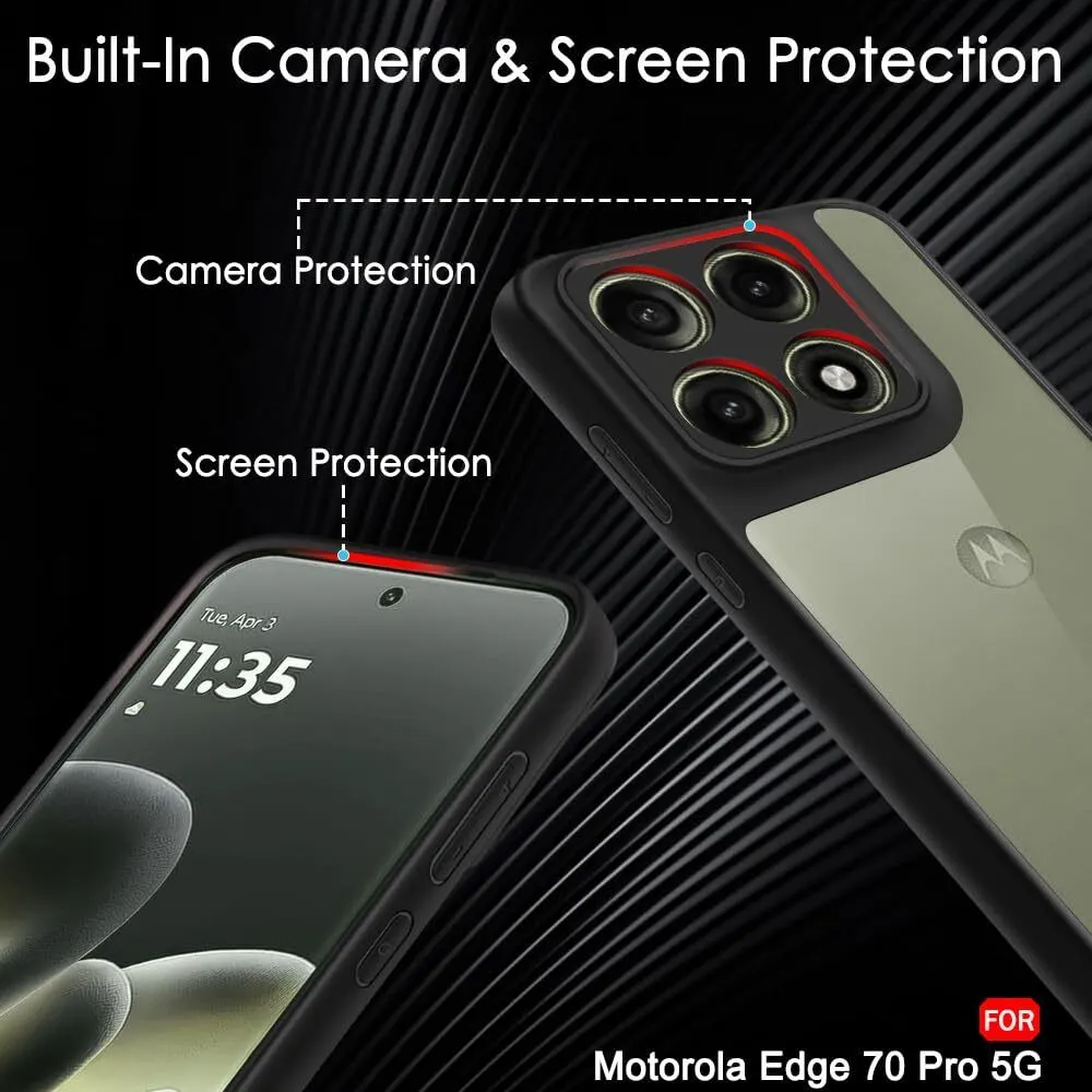 Xolia Back Cover for Motorola Edge 70 Pro Plus 5G (Transparent, Black, Shock Proof, Plastic, Silicon, Pack of: 1) — image 4 of 5