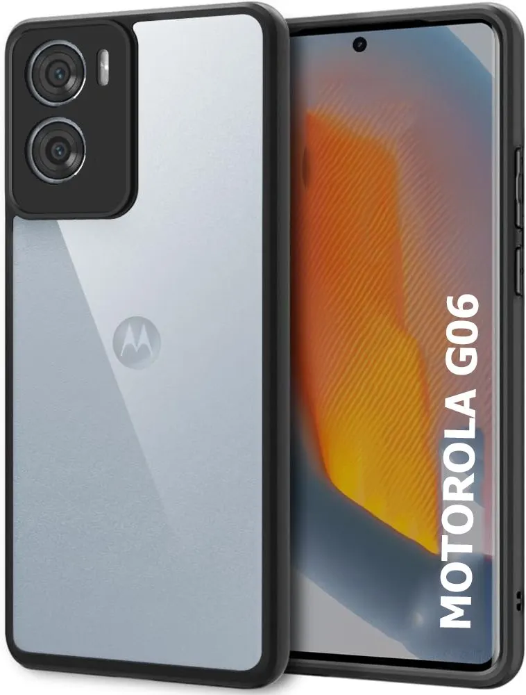 Micvir Back Cover for Moto G06 5G (Transparent, Black, Shock Proof, Pack of: 1)