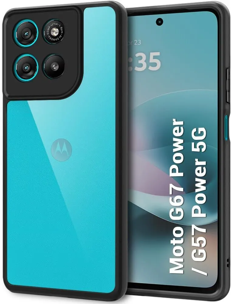 Xolia Back Cover for Motorola Moto G67 Power 5G (Transparent, Black, Shock Proof, Pack of: 1)