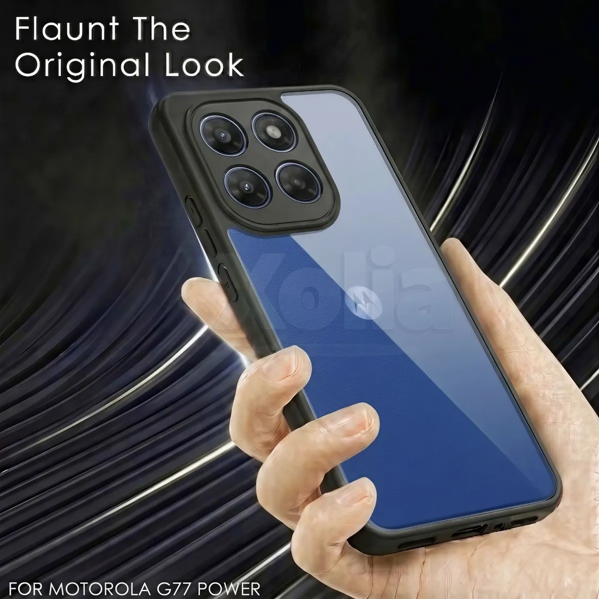 Xolia Back Cover for Motorola G77 Power 5G (Transparent, Black, Shock Proof, Plastic, Silicon, Pack of: 1) — image 4 of 4