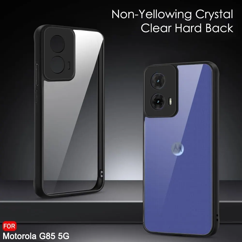 Micvir Back Cover for MOTOROLA G85 5G (Transparent, Black, Shock Proof, Plastic, Silicon, Pack of: 1) — image 2 of 5