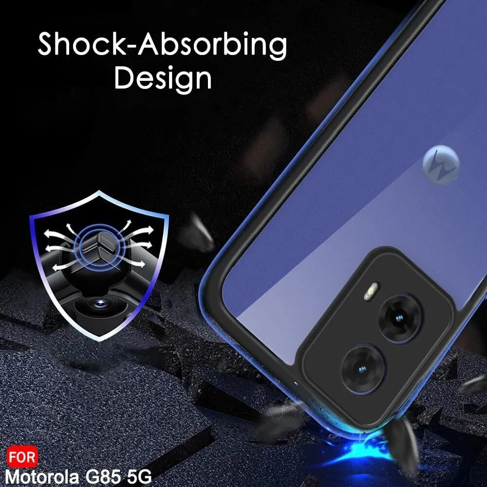Micvir Back Cover for MOTOROLA G85 5G (Transparent, Black, Shock Proof, Plastic, Silicon, Pack of: 1) — image 4 of 5