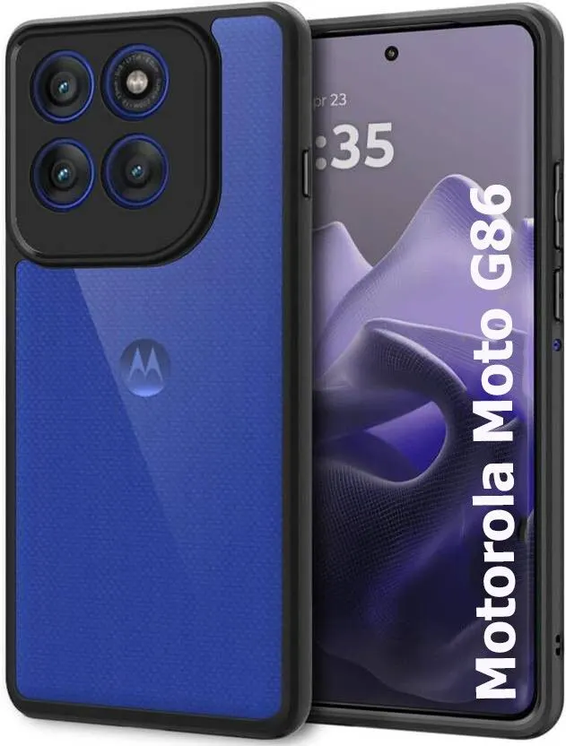 Micvir Back Cover for Motorola Moto G86 Power 5G (Transparent, Black, Shock Proof, Pack of: 1)