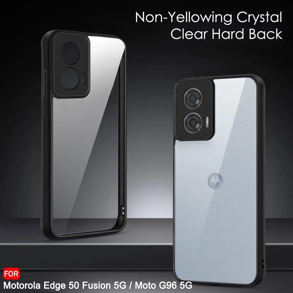 Micvir Back Cover for Motorola Moto G96 5G (Transparent, Black, Shock Proof, Plastic, Silicon, Pack of: 1) — image 3 of 5