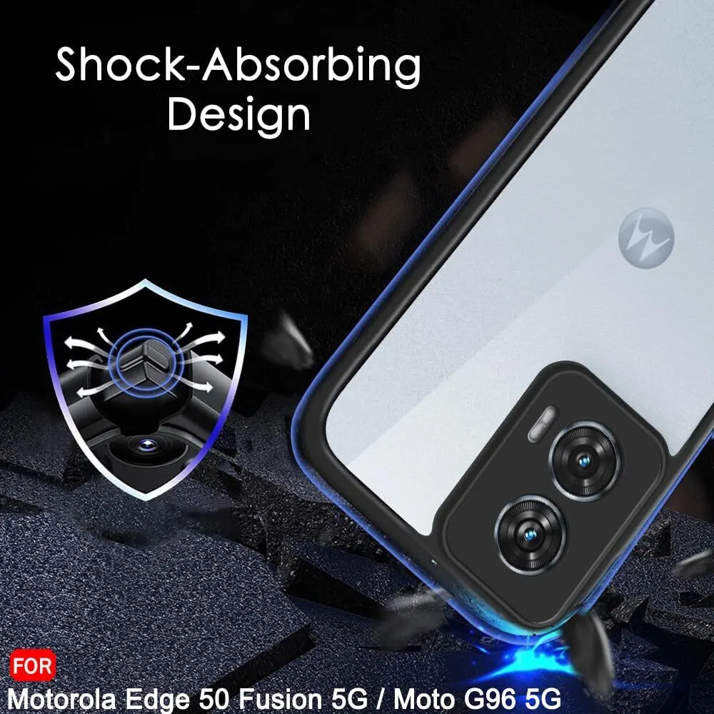 Micvir Back Cover for Motorola Moto G96 5G (Transparent, Black, Shock Proof, Plastic, Silicon, Pack of: 1) — image 5 of 5