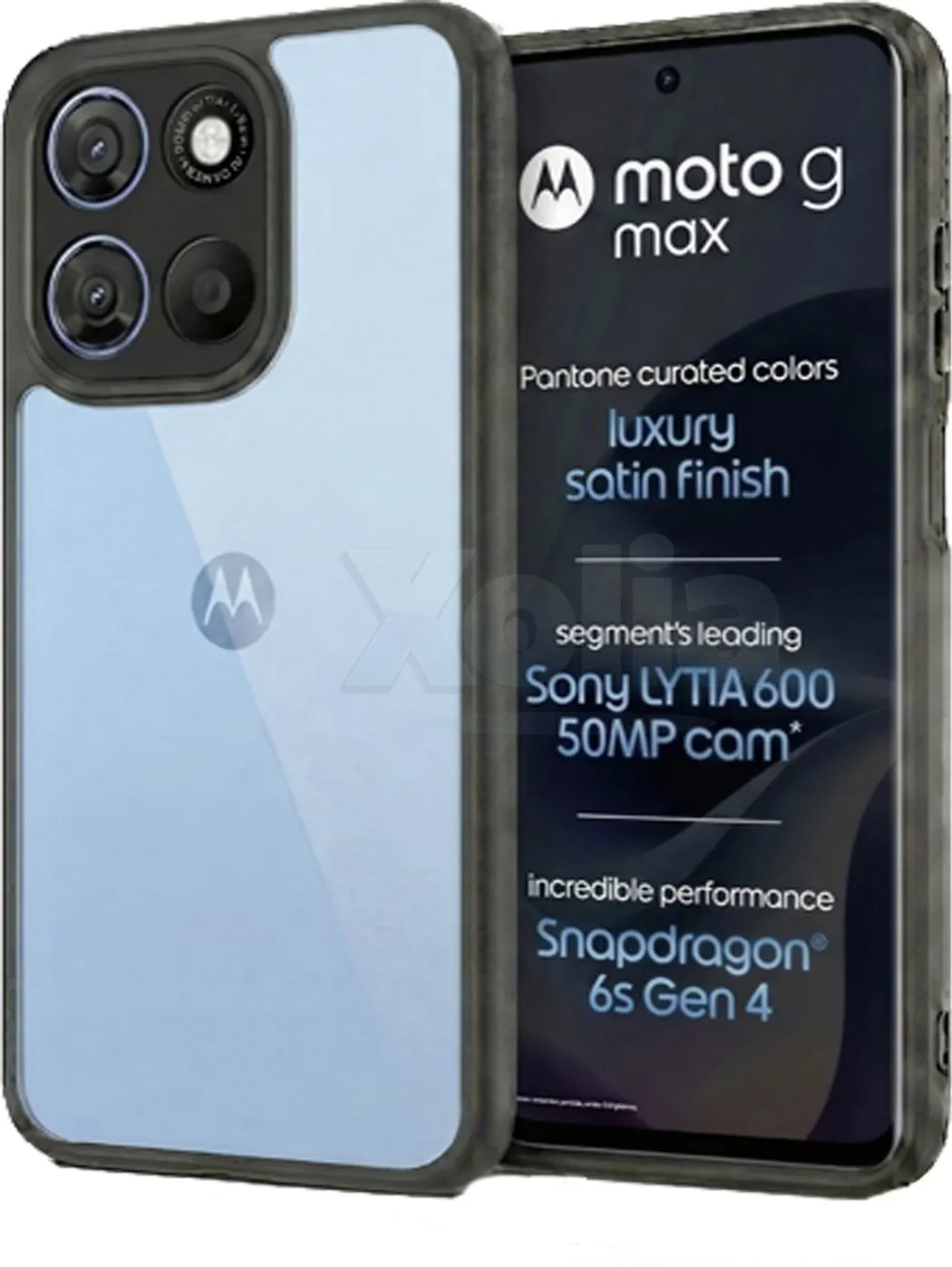 Xolia Back Cover for Motorola Moto G Max 5G (Transparent, Black, Shock Proof, Plastic, Silicon, Pack of: 1)