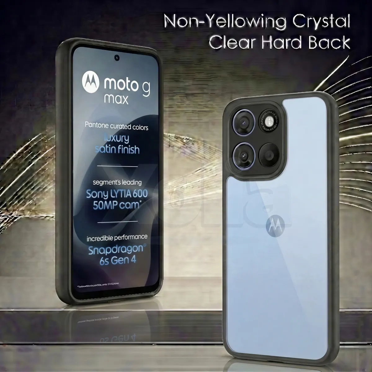 Xolia Back Cover for Motorola Moto G Max 5G (Transparent, Black, Shock Proof, Plastic, Silicon, Pack of: 1) — image 3 of 5