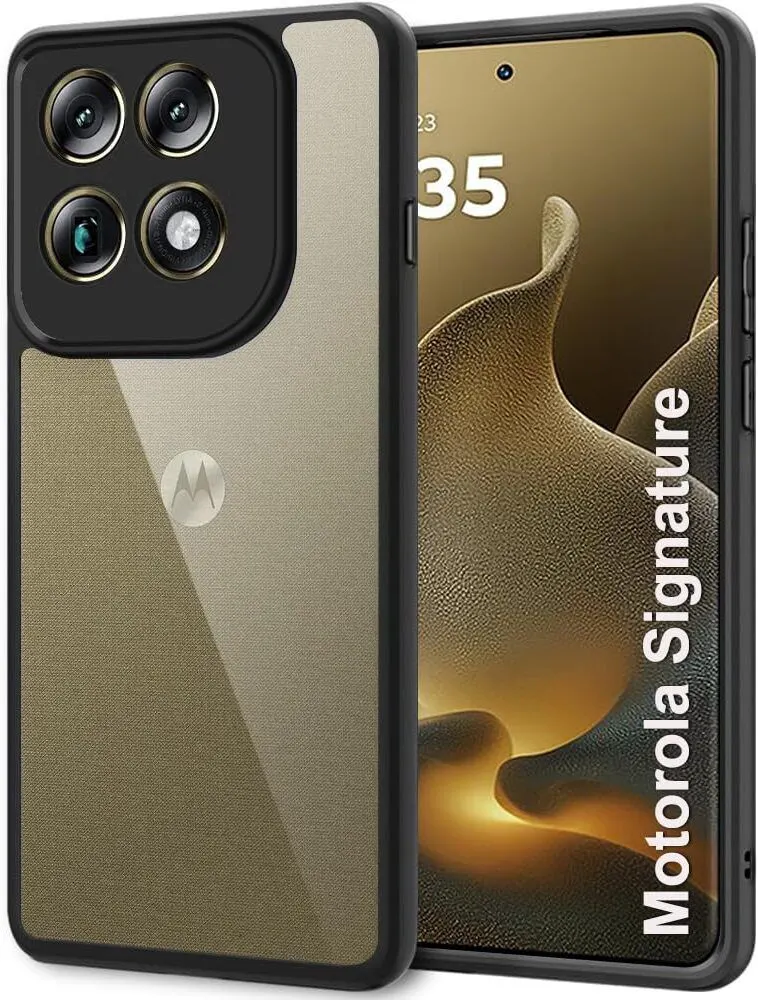 Xolia Back Cover for Motorola Signature 5G (Transparent, Black, Shock Proof, Pack of: 1)
