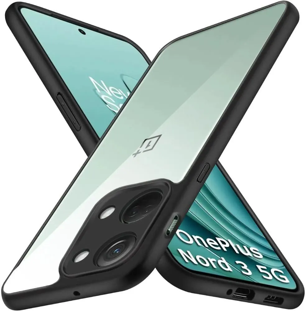 Micvir Back Cover for OnePlus Nord 3 5G (Transparent, Black, Shock Proof, Plastic, Silicon, Pack of: 1)