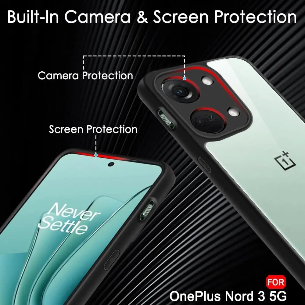 Micvir Back Cover for OnePlus Nord 3 5G (Transparent, Black, Shock Proof, Plastic, Silicon, Pack of: 1) — image 3 of 5