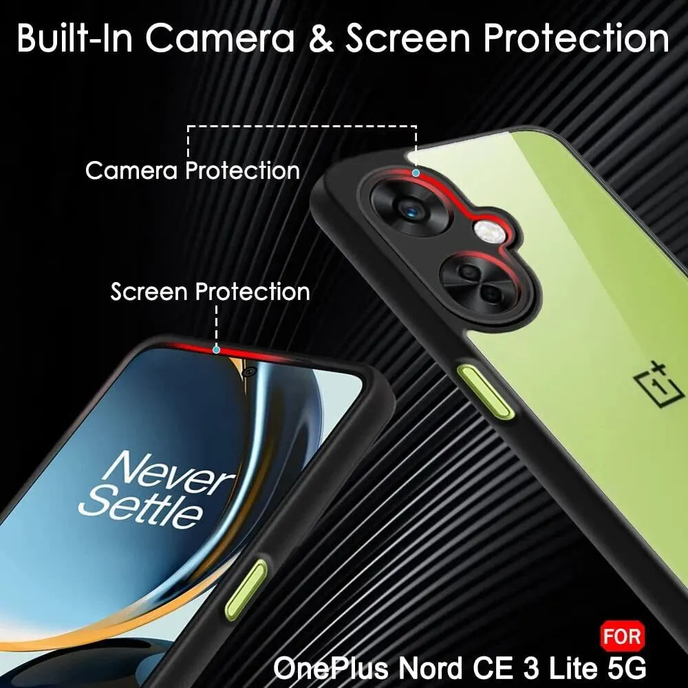 Micvir Back Cover for OnePlus Nord CE 3 Lite 5G (Transparent, Black, Shock Proof, Plastic, Silicon, Pack of: 1) — image 2 of 5