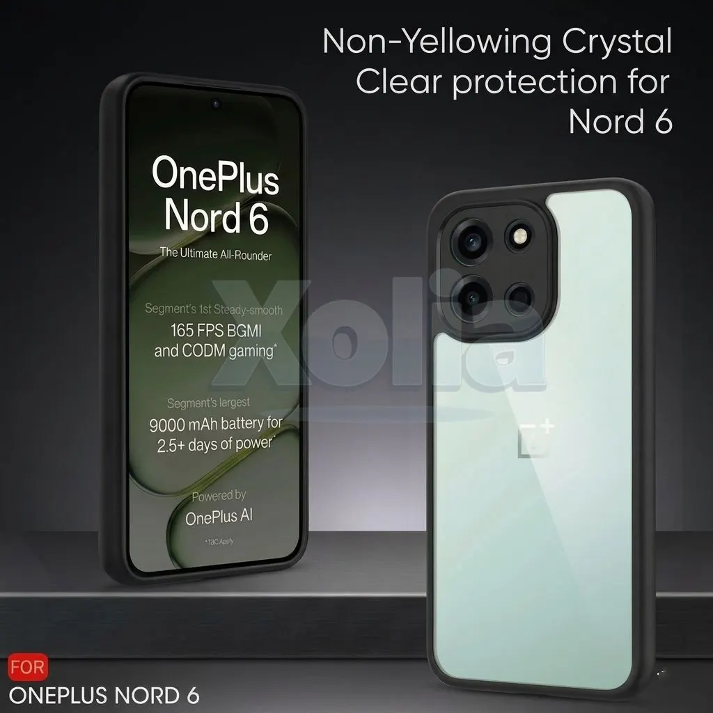 Xolia Back Cover for OnePlus Nord 6 (Transparent, Black, Shock Proof, Plastic, Silicon, Pack of: 1) — image 3 of 5