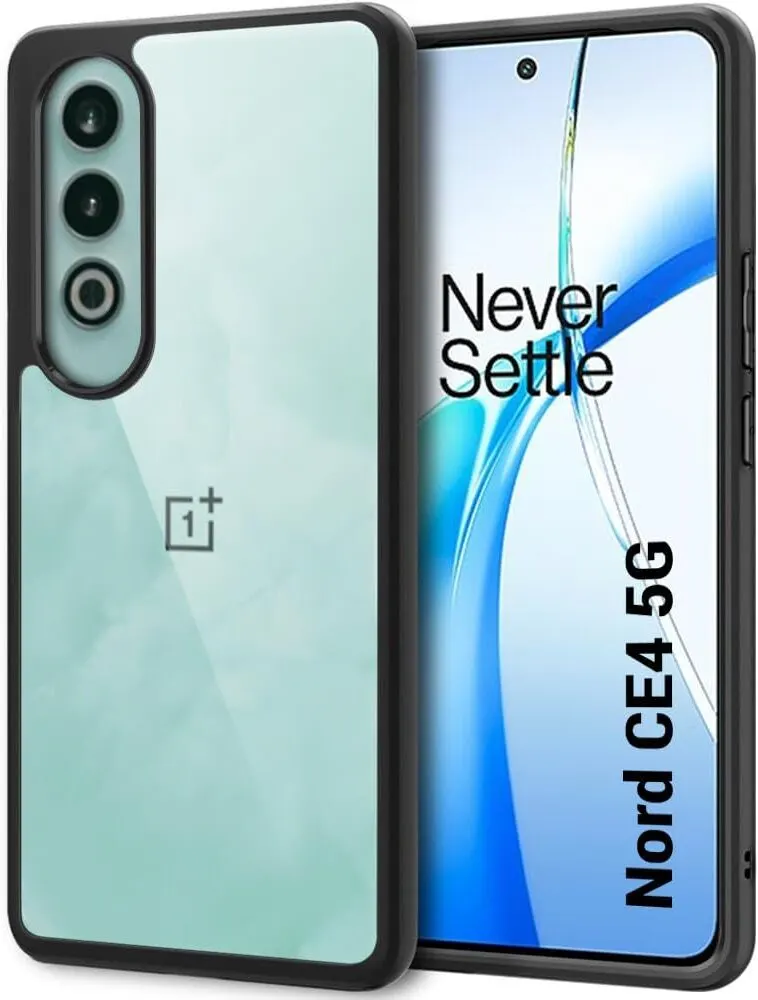Micvir Back Cover for OnePlus Nord CE 4 5G (Transparent, Black, Shock Proof, Plastic, Silicon, Pack of: 1)