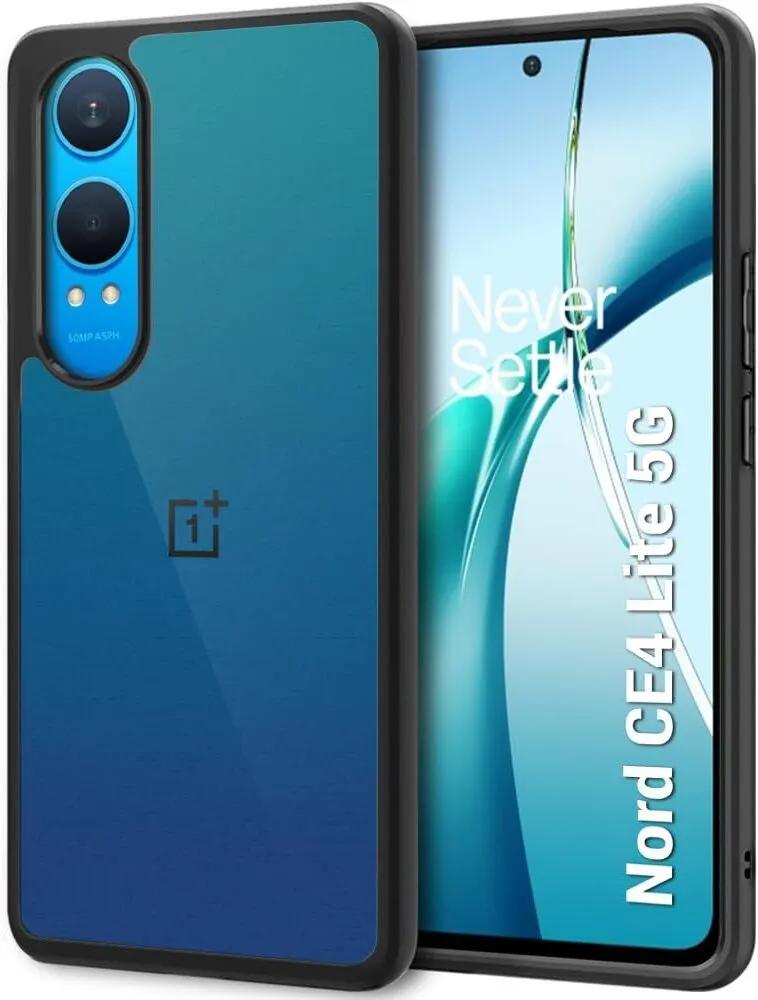 Micvir Back Cover for OnePlus Nord CE 4 Lite 5G (Transparent, Black, Shock Proof, Pack of: 1)
