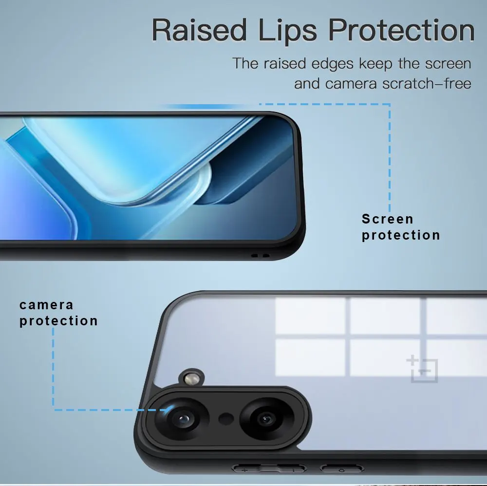 Micvir Back Cover for OnePlus Nord Ce 5 (Transparent, Black, Shock Proof, Plastic, Silicon, Pack of: 1) — image 4 of 5