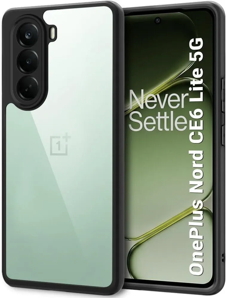 Xolia Back Cover for OnePlus Nord CE 6 Lite 5G (Transparent, Black, Shock Proof, Plastic, Silicon, Pack of: 1)