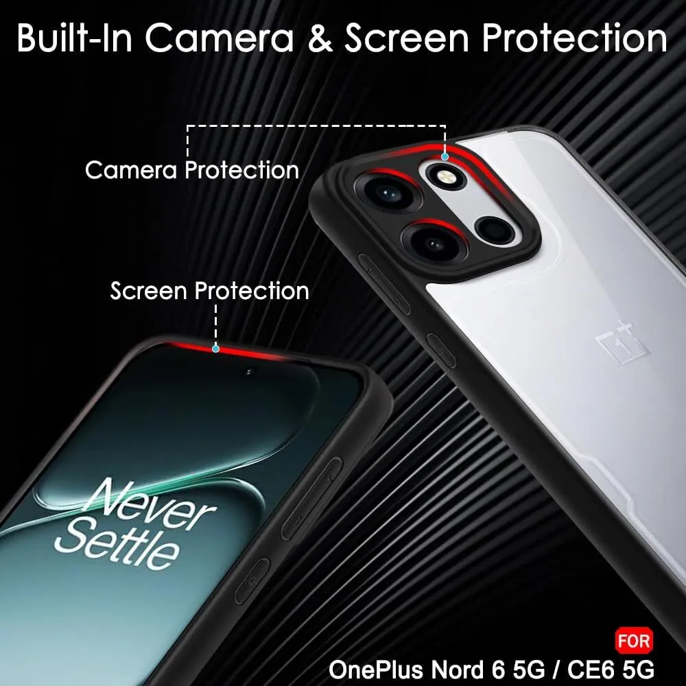 Xolia Back Cover for OnePlus Nord Ce 6 5G (Transparent, Black, Shock Proof, Plastic, Silicon, Pack of: 1) — image 3 of 4