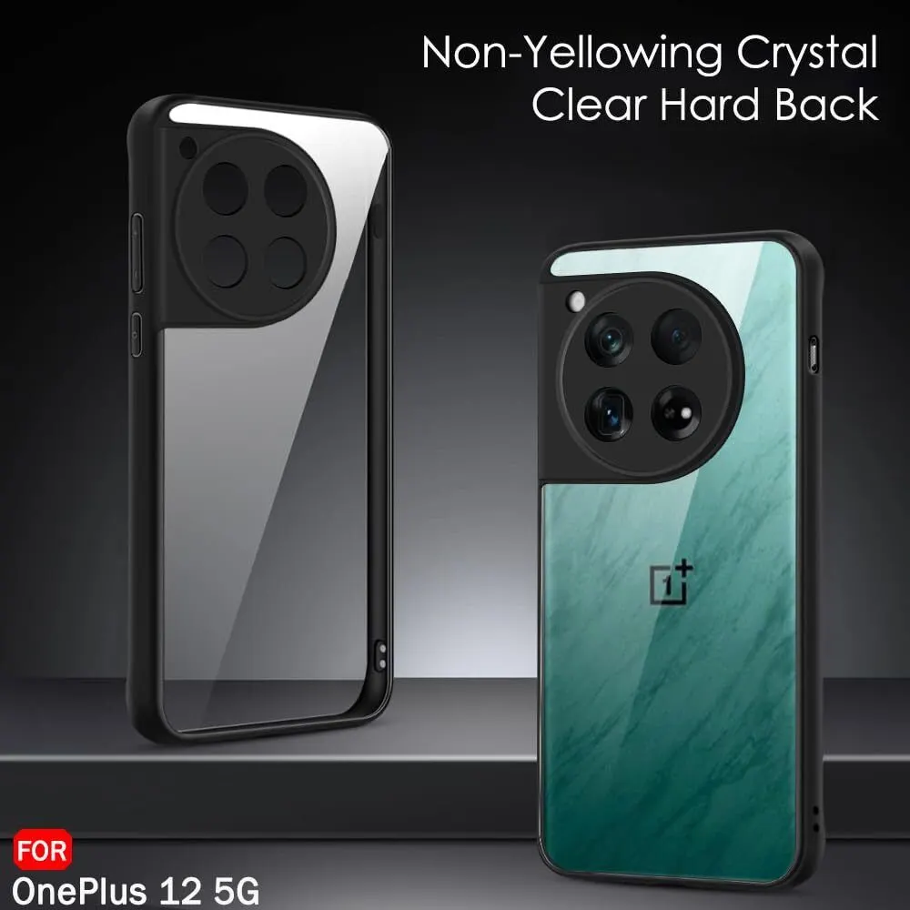 Micvir Back Cover for OnePlus 12 5G (Transparent, Black, Shock Proof, Plastic, Silicon, Pack of: 1) — image 2 of 5