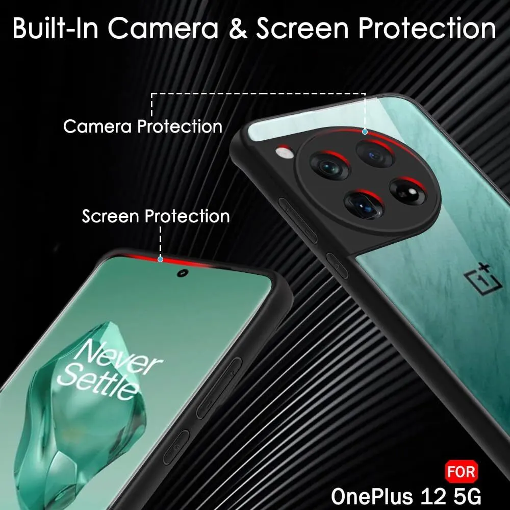 Micvir Back Cover for OnePlus 12 5G (Transparent, Black, Shock Proof, Plastic, Silicon, Pack of: 1) — image 3 of 5